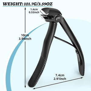 Coupe-ongles pliables pour une coupe facile des ongles épais, des ongles durs, en acier inoxydable, noir, argent, deux options de couleur - Product Image 1