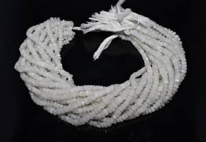 Natural White Rainbow Moonstone Smooth Rondelle <b>Beads</b> 5-6 MM White Rainbow Moonstone <b>Beads</b> 13 Inch White Moonstone - Product Image 6