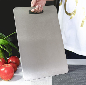 Planches à découper rectangulaires en acier inoxydable antibactériennes double face pour la découpe des fruits et légumes de votre cuisine, usage quotidien - Product Image 1