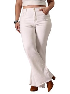 Women's Modern Independent Confident Strong Successful Motivation & Inspiration <b>Boot</b> Cut Cotton Jeans-Eco-Friendly Vintage Style - Product Image 1