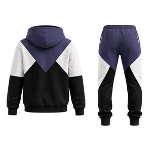Conjunto Deportivo para Hombre en Color Morado y Negro, Sudadera con Cremallera y Pantalones Jogger, Ropa Deportiva Informal para Gimnasio, Fitness y Uso Diario - Product Image 3
