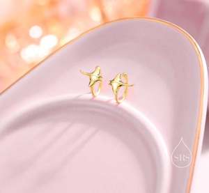 Manchette d'oreille sans perçage Manta Ray en argent sterling, argent, or ou or rose. Vendue par paire. Manchette d'oreille sans perçage. - Product Image 3