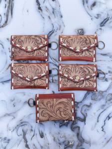 Porte-monnaie en cuir sculpté usiné à la main pour femmes élégant pochette portefeuille sac à main petite pochette en cuir véritable unisexe - Product Image 5