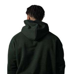 Sweat-shirt à capuche vert foncé pour homme, en molleton épais, à manches longues, décontracté, athlétique, streetwear, vêtements d'entraînement - Product Image 5