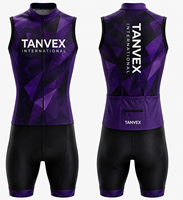 Ensemble de maillot de cyclisme unisexe TANVEX, écologique, respirant, pour l'extérieur, 100% polyester, sans manches, logo personnalisé, poche arrière personnalisée