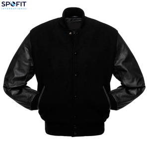 ผู้ผลิตเสื้อแจ็คเก็ตวาร์ซิตี้สำหรับเด็กผู้ชายแบบขายส่ง รับสั่งทำโลโก้พิมพ์ลายเสื้อแจ็คเก็ตเลตเตอร์แมน สไตล์เสื้อแจ็คเก็ตเบสบอลแนวสตรีทแวร์สำหรับผู้ชาย - Product Image 4