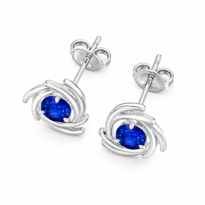 Pendientes de Zafiro con Engaste de Garra, Chapados en Oro, Estilo Vintage, Joyería para Mujer, Oro de 10K, 14K, 18K, Plata 925, 935 - Product Image 3