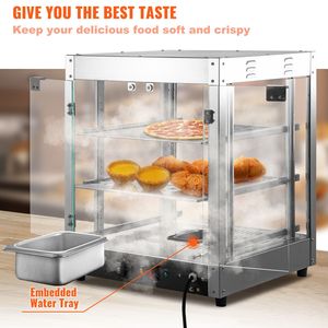 Scaldapasticceria Commerciale da Banco a 3 Livelli 800W con Riscaldamento 3D, Illuminazione a 3 Colori e Ventola Inferiore per Esposizione e Riscaldamento di Pizza e Pasticcini - Product Image 3