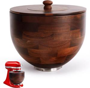 ชามไม้พรีเมียมสำหรับเครื่องผสมอาหาร KitchenAid ทำด้วยมือ เป็นมิตรกับสิ่งแวดล้อม ดีไซน์ทันสมัย ชามไม้ทนทาน เหมาะสำหรับเป็นของขวัญขึ้นบ้านใหม่ - Product Image 1
