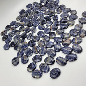 Última mejor calidad hecha a mano Feng Shui amor curación óvalos planos sodalita cristal Natural cuarzo pulido piedra preciosa tallada - Product Image 5