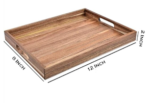 Gran descuento, diseño tallado a mano, bandeja de madera decorativa para servir con asas laterales, estilo de acabado natural, bandeja para servir alimentos - Product Image 5