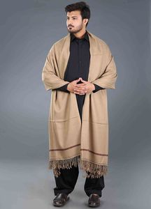 Men's <b>Wool</b> <b>Wrap</b> Solid Cream Lightweight Traditional Shawl for Daily Wear All Seasons - Product Image 5