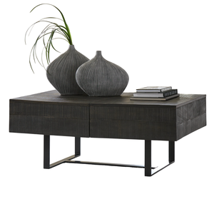 Nouvelle Table Basse Carrée 2026 avec Grandes Capacités de Rangement, Design à Bandes Attrayantes et Finition Personnalisée pour Salon - Product Image 1