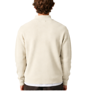 Suéter de punto para hombre con cremallera de un cuarto, cuello alto, manga larga, jersey informal de otoño, tejido suave de color liso, ajuste premium - Product Image 2