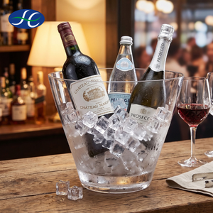 Seau à glace ovale OEM sans BPA, incassable, 401-500 ml, à fond épais, pour vin - Product Image 2