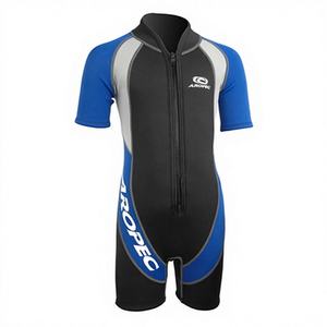 Fabricant OEM ODM sur mesure, combinaison de plongée courte en néoprène de haute qualité pour enfants, fermeture éclair au dos, logo sur le devant, combinaison de plongée pour enfants - Product Image 2