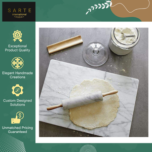 Indian Supplier Selling Kitchen Decor Marble & Wood Non-Stick Eco-Friendly Adjustable <b>Rolling</b> <b>Pin</b> for Baking Fondant & Dough - Product Image 5