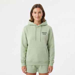 Sudadera con Capucha para Mujer, Verde Claro, Algodón y Fibra de Bambú, Corte Regular Informal, con Bolsillos, Logotipo Estampado en la Parte Delantera, para Otoño - Product Image 3