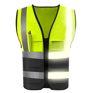 Gilet de sécurité 100% polyester haute visibilité, réfléchissant, pour travaux routiers, anti-plis, respirant, grandes tailles, hiver - Product Image 1