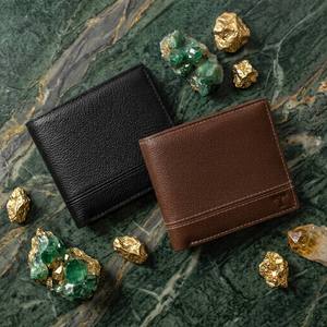 Portefeuille minimaliste en cuir véritable pour homme, porte-cartes court, poche à monnaie, blocage RFID, antivol, cadeau quotidien - Product Image 3