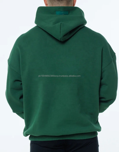 <b>Men's</b> High GSM Cotton French Terry <b>Oversize</b> <b>Hoodie</b> Street Wear Thick Fabric Drop Shoulder Plain Blank Embossed Embroidered - Product Image 5