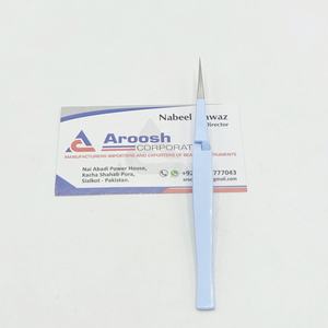 Pince à épiler bleu bébé d'isolation de type X de haute qualité pince à épiler d'extension de cils en acier inoxydable avec pointe pointue pour la vente en gros - Product Image 1