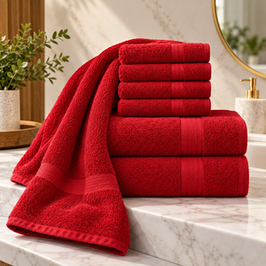 Luxury 600 GSM Pure Cotton <b>Terry</b> Bath <b>Towel</b> Set Of 8 Pieces Premium Hotel Bathroom Linen For Hospitality And Spa Use - Product Image 5