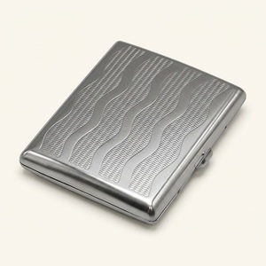 Étui à cigarettes en métal moulé sous pression de luxe vintage, portable, fin, en acier inoxydable avec motif nid d'abeille, vente en gros - Product Image 4