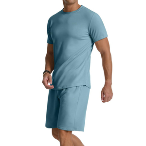 Survêtement d'été respirant de haute qualité, vêtements décontractés et confortables à manches courtes, 100% coton, pour hommes - Product Image 2