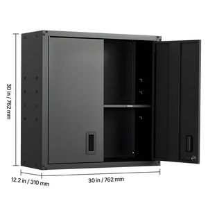 Adjustable <b>Shelf</b> Steel Floating Hanging Storage Cabinet 30W X 12.2D X 30H Inch <b>Metal</b> Wall Cabinet Locking Doors for Tool - Product Image 2