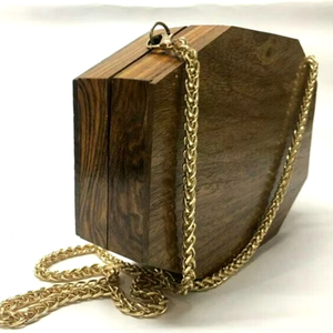 Embrague de madera de diseñador, cadenas de perlas, correas, flores con cuentas, forro de terciopelo de primera calidad, cierre magnético-Tradebyd for Boutique - Product Image 1