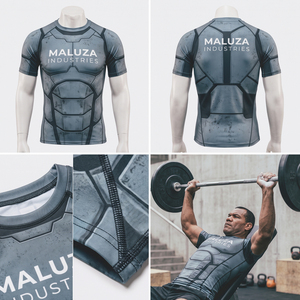 เสื้อคอมเพรสชั่นผู้ชาย แขนสั้น คอกลม ผ้าฝ้ายถัก 100% ยืดหยุ่นสูง แห้งเร็ว เหมาะสำหรับการฝึกซ้อมเพาะกาย วิ่ง และเป็นเสื้อชั้นใน - Product Image 4