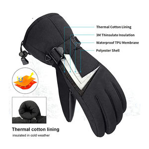 Gants de ski imperméables pour homme et femme, thermiques, coupe-vent, pour snowboard, ski, sports d'hiver, écran tactile - Product Image 5