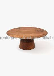 Présentoir à gâteau en bois naturel de meilleure qualité, conçu à la mode, présentoir à desserts, support à gâteau sur pied en bois massif, fournisseur indien - Product Image 6