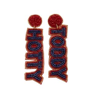 Pendientes Colgantes Hechos a Mano con Cuentas de Semillas Plateadas Verdes en Forma de Flor, Diseño Destacado para Aficionados de los Baylor Bears para el Día del Partido y el Tailgating - Product Image 2