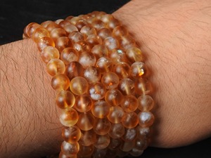 Pulsera de Cuentas Redondas de Citrino Natural, Joyería de Cristal Amarillo Mate Pulido, 8 Pulgadas 7MM, Regalo de Piedra de Nacimiento de Noviembre para - Product Image 5