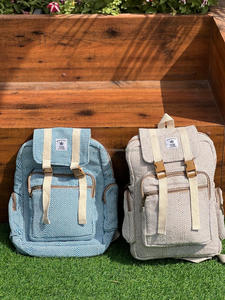 Nouveau design de sacoche pour ordinateur portable en chanvre sac à dos durable nouveauté jute avec matériau en coton sac à dos de voyage unisexe à usages multiples - Product Image 4