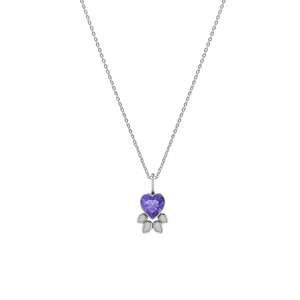 Pendentif Cœur Classique en Laiton Plaqué Premium et Argent Sterling 925 avec Zircon pour Femme, Monture Sertie, Chaîne Câble, Lot de 3 - Product Image 1