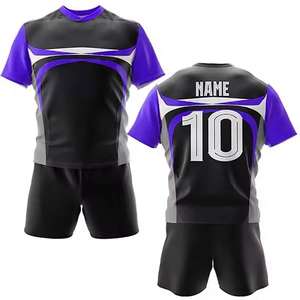 Uniforme de rugby personnalisé respirant 100% polyester pour hommes et femmes, design professionnel, ensemble de maillots pour club scolaire, 2025 - Product Image 1