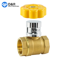 Robinet à boisseau sphérique verrouillable en laiton D&R Factory Direct - Corps en cuivre, filetage interne, serrure magnétique à 20 têtes avec poignée et clé en plastique