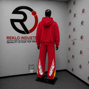Ensemble de survêtement Red Flame Skull pour homme, sweat à capuche et pantalon de jogging, streetwear, imprimé feu gothique, tenue de sport décontractée, ensemble deux pièces, soldes - Product Image 4