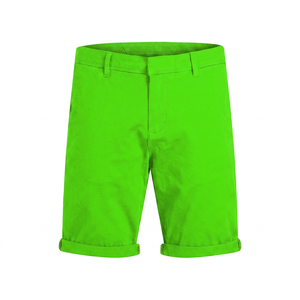 Pantalones Cortos Negros Sólidos para Hombre, Cintura Media, Casuales, Tejidos, con Bolsillos y Botones - Product Image 3
