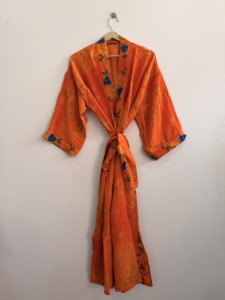 Kimono indio hecho a mano con bordado de seda, elegante vestido de dormir para mujer - Product Image 5