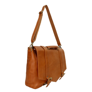 Unisex 100% Genuine Leather Messenger Bag Classic Style Buckle Closure Adjustable Strap Work <b>Briefcase</b> Tan Color Wholesale - Product Image 3