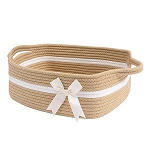 Panier de rangement ovale en corde de coton avec poignées, style nordique, conteneur multi-usages pour l'organisation - Product Image 1