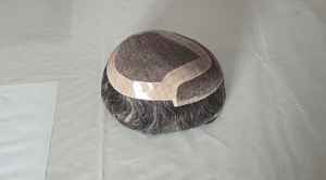 Perruque Toupet Mono Front Lace Taz en Cheveux Remy Chinois de Qualité Supérieure, Trame Simple, avec Ondulations Profondes Naturelles - Product Image 5