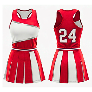 Uniforme de cheerleader personnalisé pour femmes et filles, ensemble deux pièces (haut et jupe) avec logo imprimé numériquement, uniformes de cheerleading pour filles adultes - Product Image 3