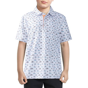 Polo de golf pour jeunes, inspiré de la mode athlétique, fabriqué avec un tissu extensible léger offrant un confort tout au long de la journée, en vente - Product Image 1