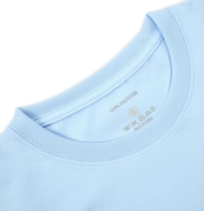Camiseta de Algodón Azul Claro para Hombre, Manga Corta, Cuello Redondo, Corte Regular, Informal, Tejido de Punto, Color Sólido - Product Image 3