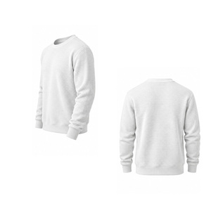 <b>Men</b> Waffle Knit Sweatshirt Crew Neck <b>Long</b> <b>Sleeve</b> Casual Pullover Textured Thermal <b>Top</b> Custom OEM Sportswear Manufacturer Factory - Product Image 5
